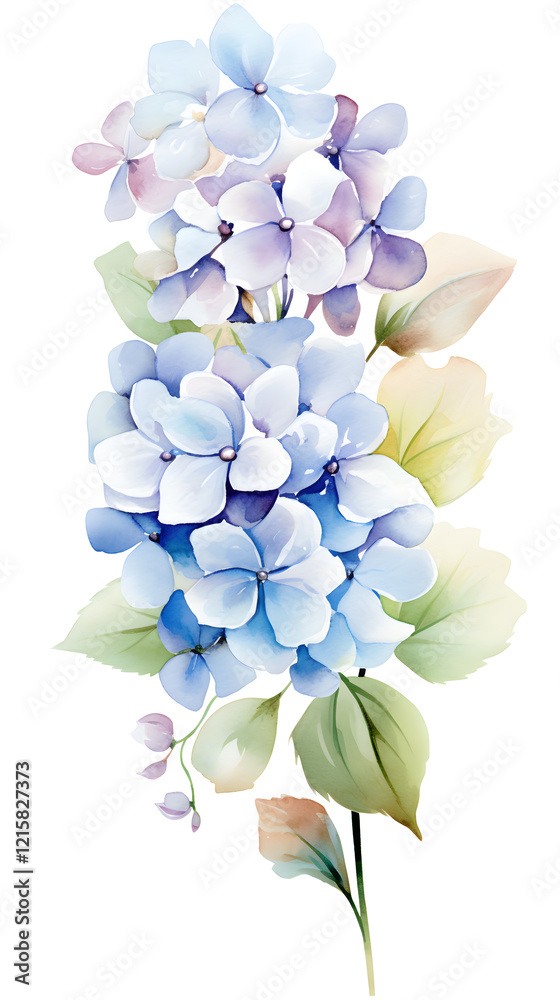 Fototapeta premium Digital vintage hydrangea floral bouquet abstract graphic poster background