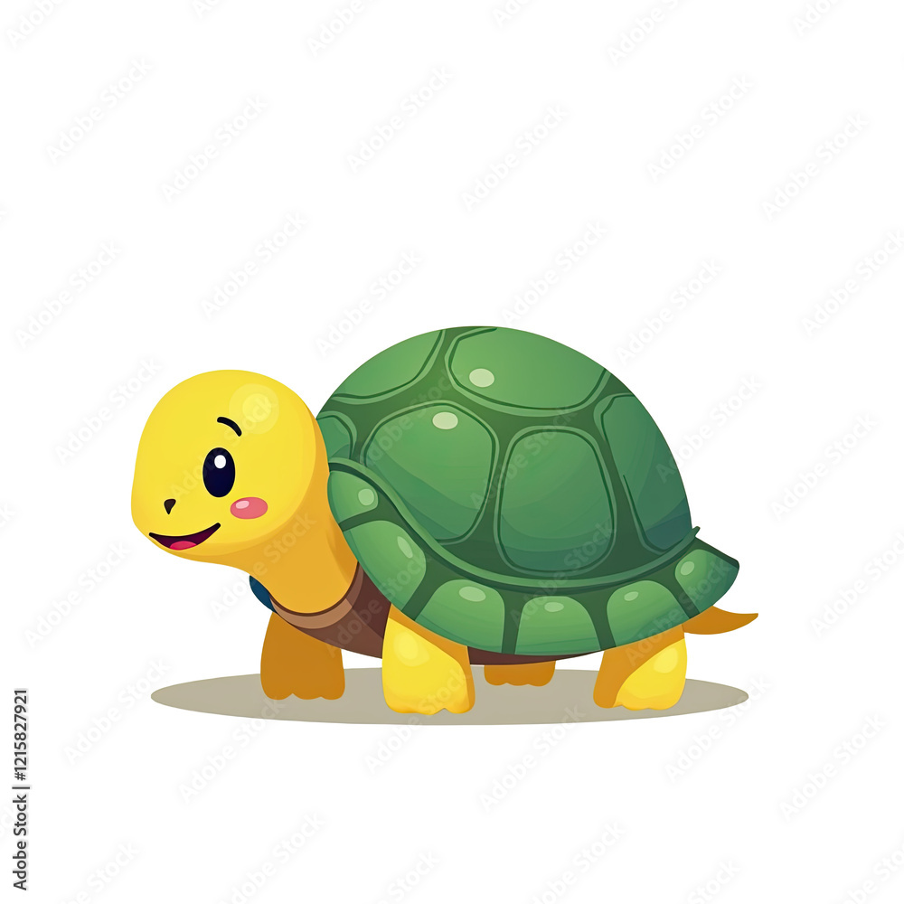 Obraz premium Cute Cartoon Turtle Illustration - Cute characters