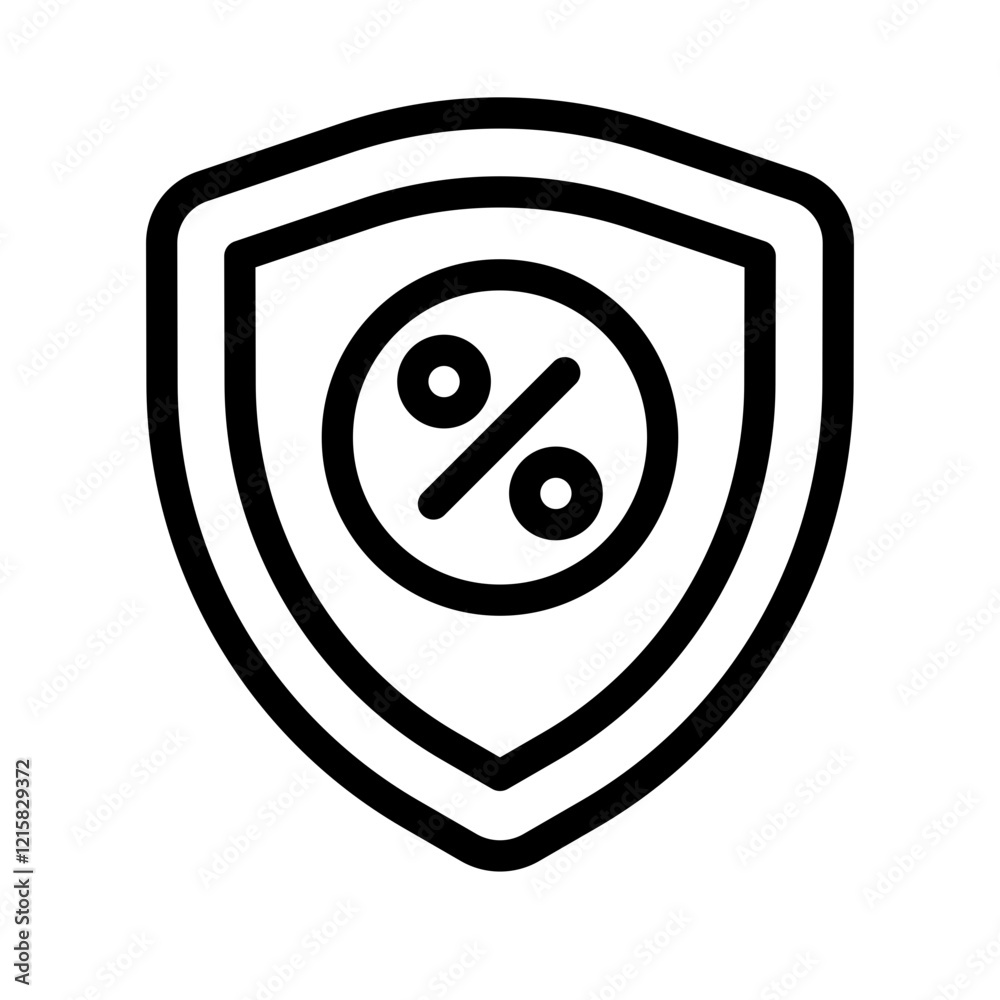 Naklejka premium protection discount promo outline icon