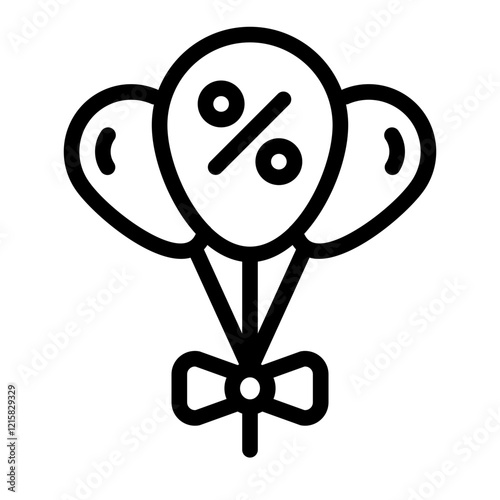ballon discount promo outline icon