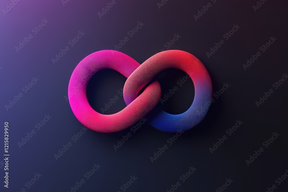 Abstract Infinity Symbol in Pink and Blue Hues Abstract Infinity Symbol in Pink and Blue Hues