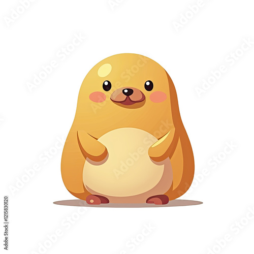 Cute Yellow Mole Cartoon Illustration - Cute animal illustrations photo