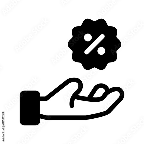 hand discount promo Solid icon
