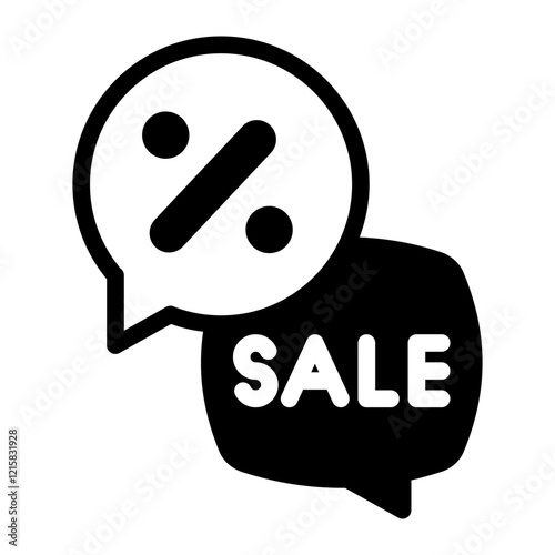 chat discount promo Solid icon