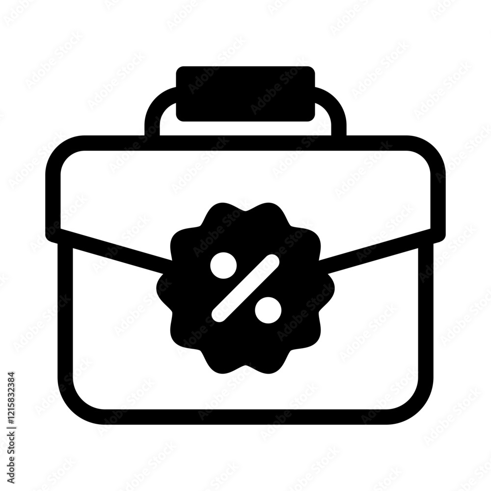 brief case discount promoo utline icon