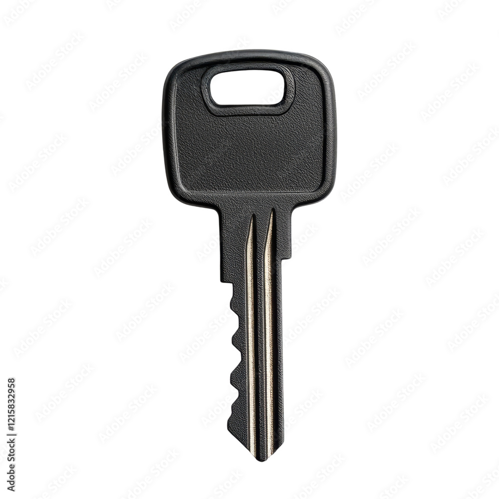 Single black key on a plain background Single black key on a plain background
