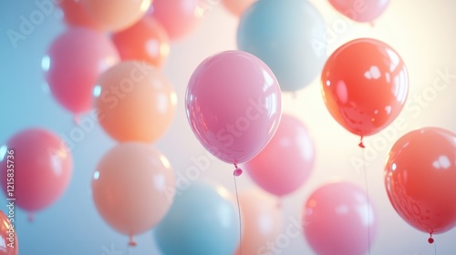 Wallpaper Mural Pastel balloons floating in the air. Torontodigital.ca