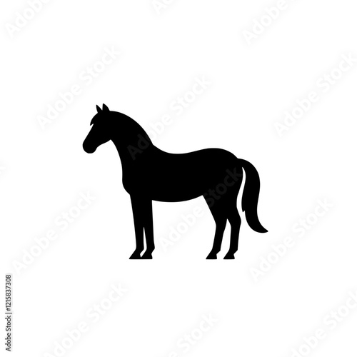 Horse Silhouette: A simple yet powerful silhouette of a horse, capturing its elegant form and timeless beauty. This iconic image is ideal for branding, logos, and design projects.