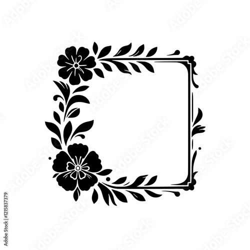 Floral Frame: A classic and elegant square frame adorned with delicate floral embellishments, perfect for adding a touch of sophistication to invitations, announcements, or special occasions. 