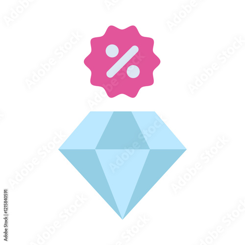 jewel discount promo Flat icon