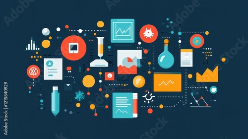 Wallpaper Mural Research, data analysis, and scientific discovery concept illustration. Torontodigital.ca