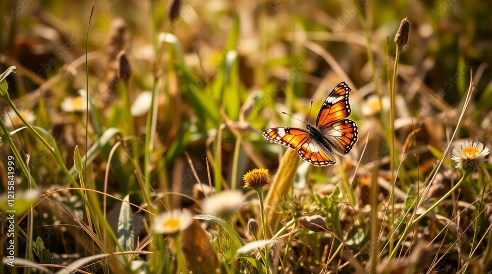 butterfly on grass butterfly on grass