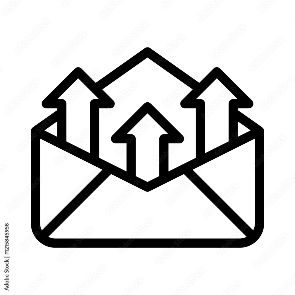 Obraz premium upload letter outline style