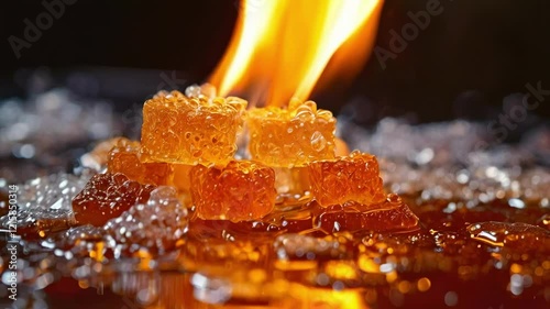 Transformation of Sugar Melting on Fire