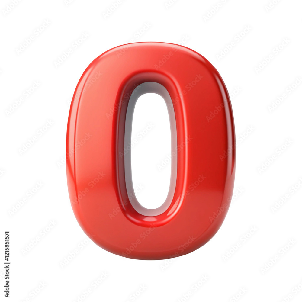 3d red number 0 3d red number 0