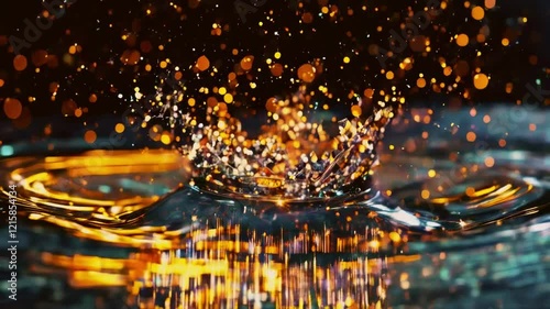 Glitter Particles Spinning in Water