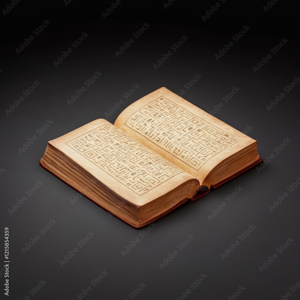 Fototapeta premium Ancient Open Book with Hieroglyphs.