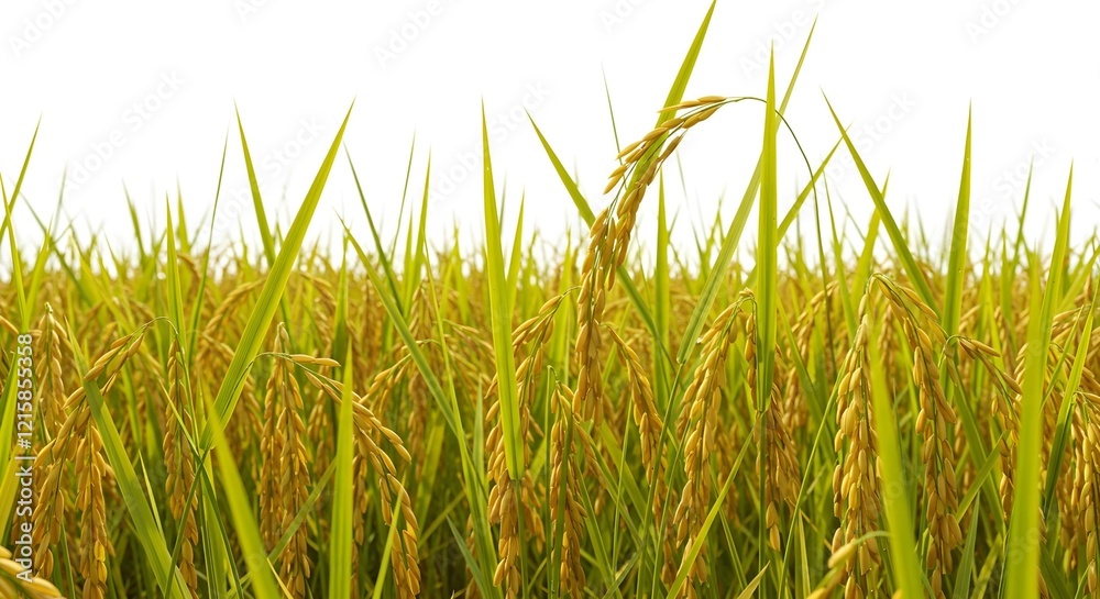 Obraz premium Golden Rice Field Harvest Ready for Sale