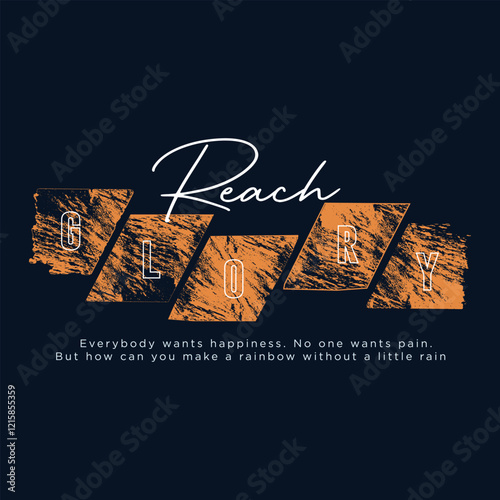 This design features the theme 'Reach Glory' with elegant orange and white colors. The modern cut and streetwear touches create a look that's both sleek and full of energy.