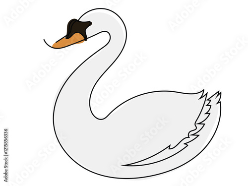 Swan in continuous line style and can be edited later