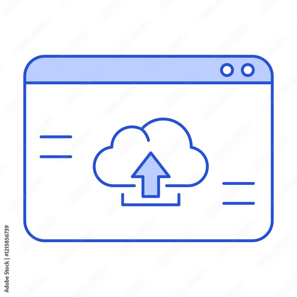 Cloud Upload Icon Representing Data Storage, Backup, and Digital File Sharing
