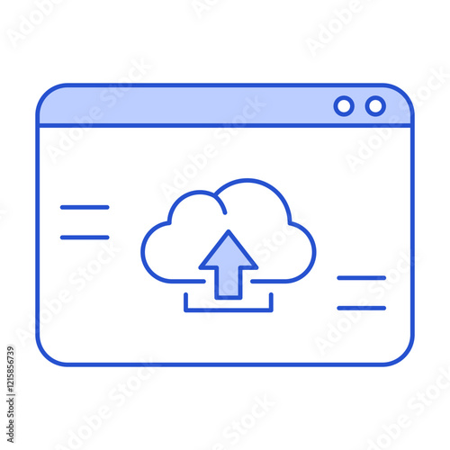 Cloud Upload Icon Representing Data Storage, Backup, and Digital File Sharing