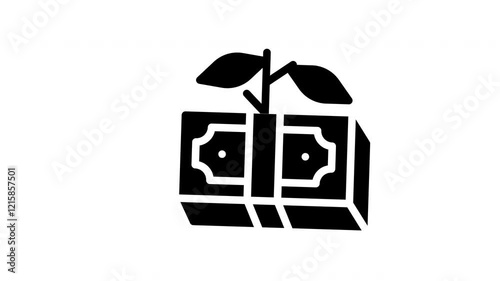 Money profit coin design sprouting into green leaf to illustrate financial growth. Ideal for financial, investment, and sustainable business concepts.
