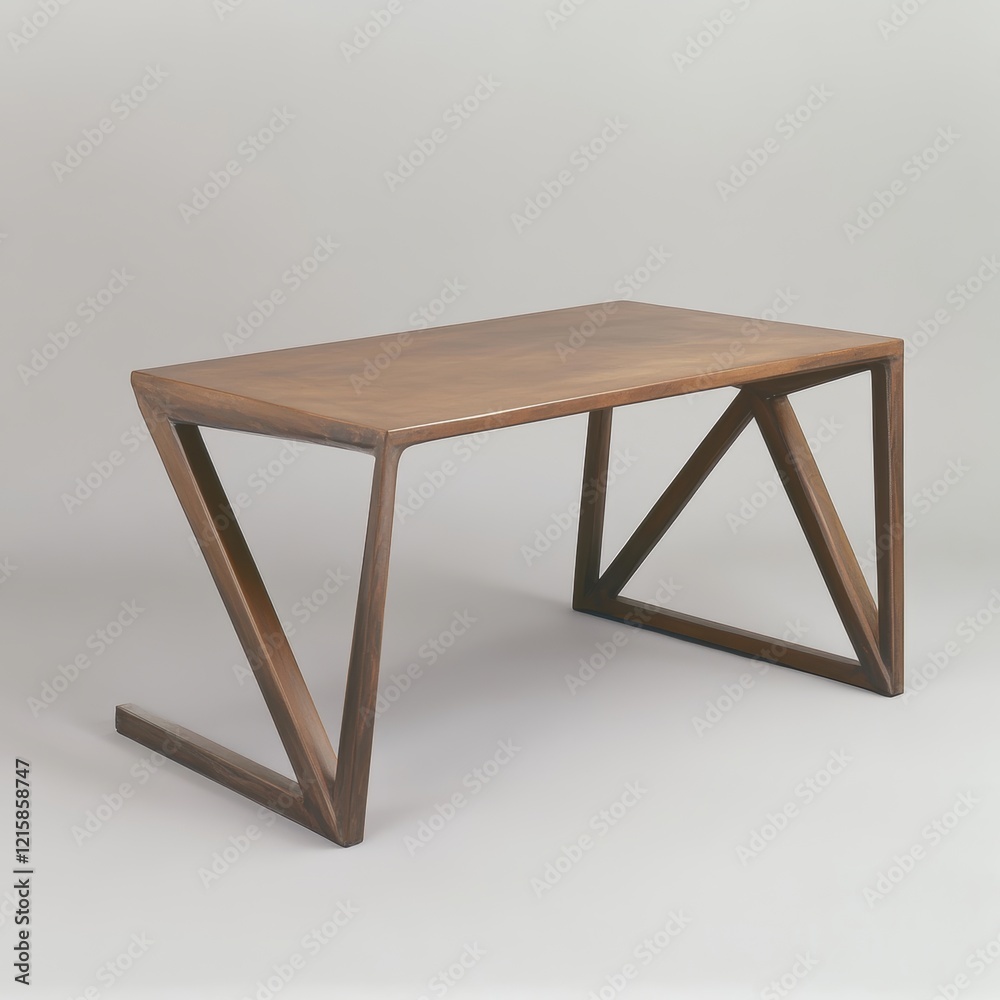 Modern Wooden Coffee Table with Geometric Legs Modern Wooden Coffee Table with Geometric Legs