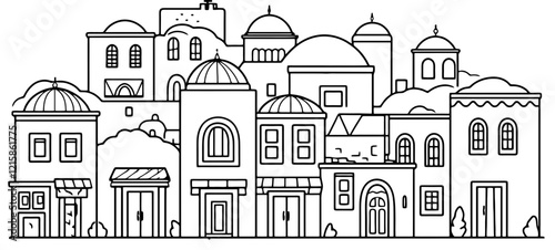 Middle east arabian housing drawing
