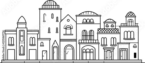 Middle east arabian housing drawing
