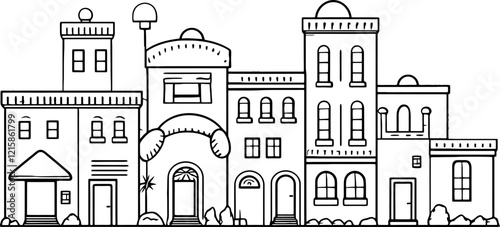 Middle east arabian housing drawing