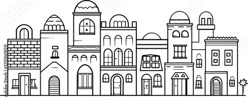 Middle east arabian housing drawing