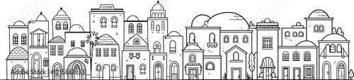 Middle east arabian housing drawing