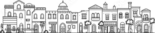 Middle east arabian housing drawing