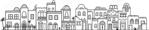 Middle east arabian housing drawing