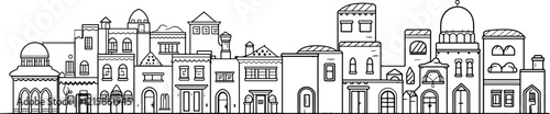 Middle east arabian housing drawing