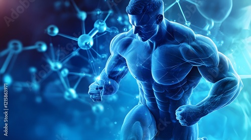 Scientific representation of the androgen receptor and its activation by anabolic steroids
