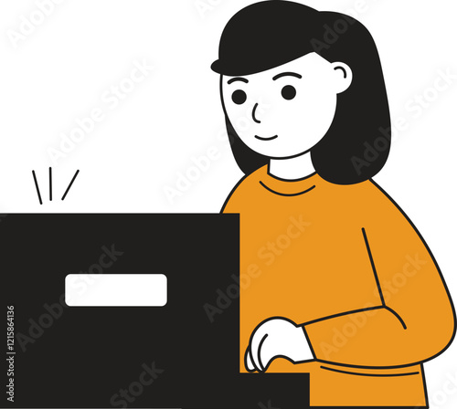 Illustration of Person Working on a Computer