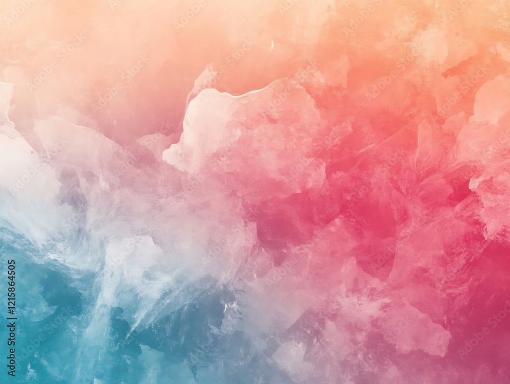 Fototapeta premium Soft pastel hues gently blend creating a dreamy watercolor texture. AI Generated