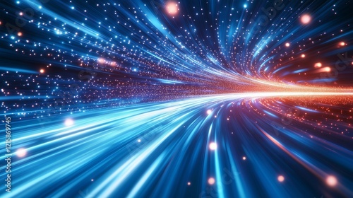 Vivid Abstract Motion Effect with Radiant Energy and Light Waves