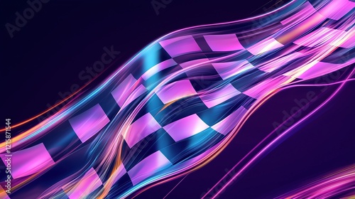 Abstract Checkered Flag Flow