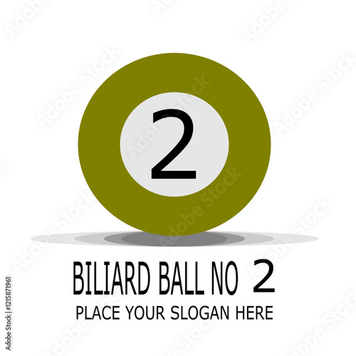 green billiard ball with number two vector image