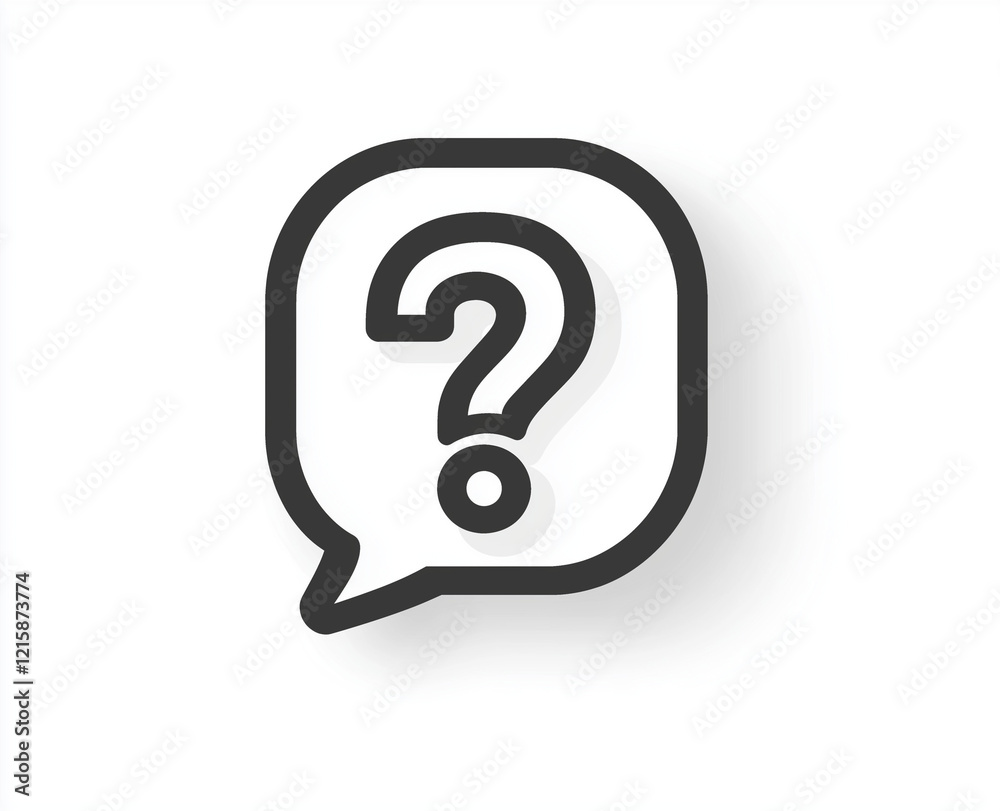 Icon of a speech bubble with a question mark