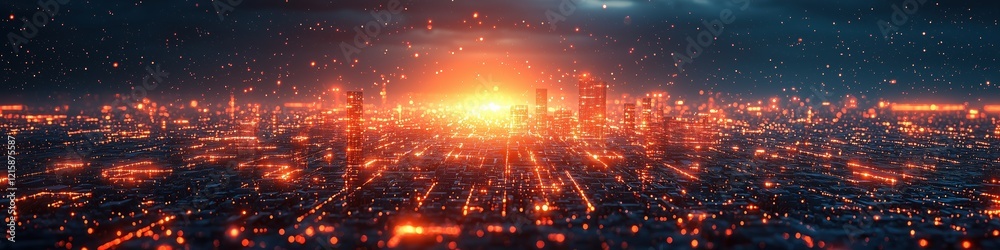 Obraz premium Cloud computing transmits big data on the internet. futuristic digital technologies