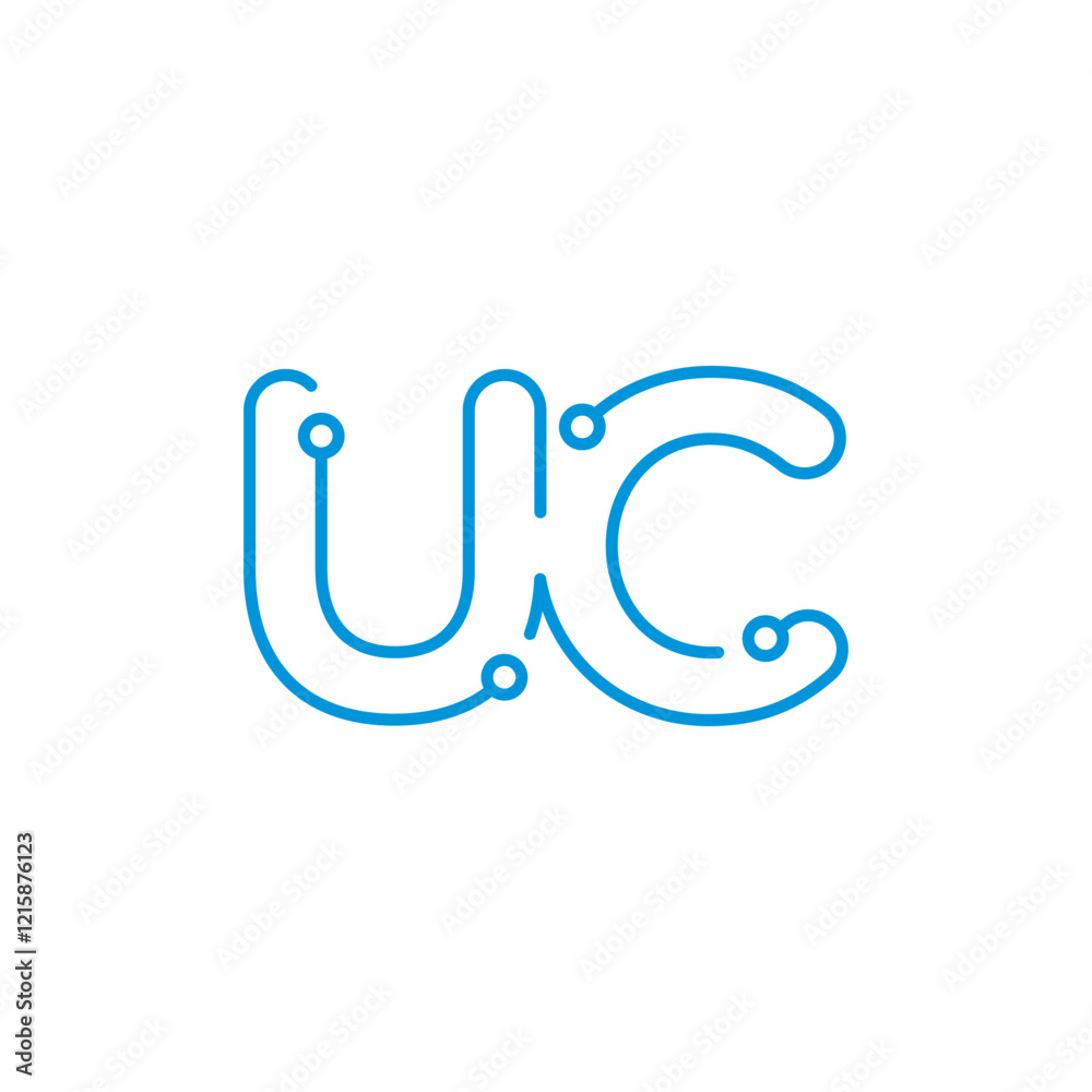 Obraz premium Abstract Letters UC Logo Design Template 001