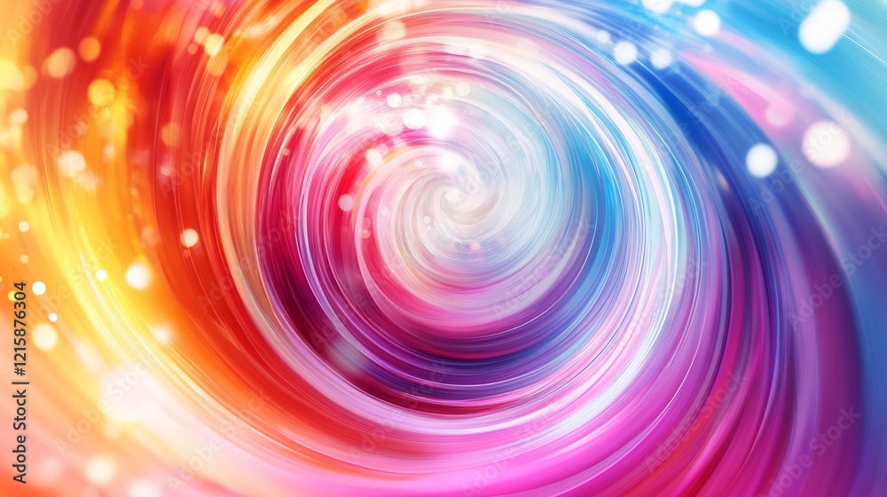 Fototapeta premium Vibrant swirling colors create hypnotic abstract vortex. AI Generated