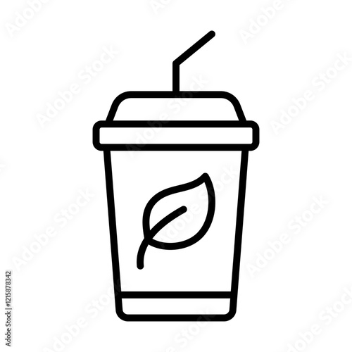 detox smoothie icon line vector design illustration template in trendy style