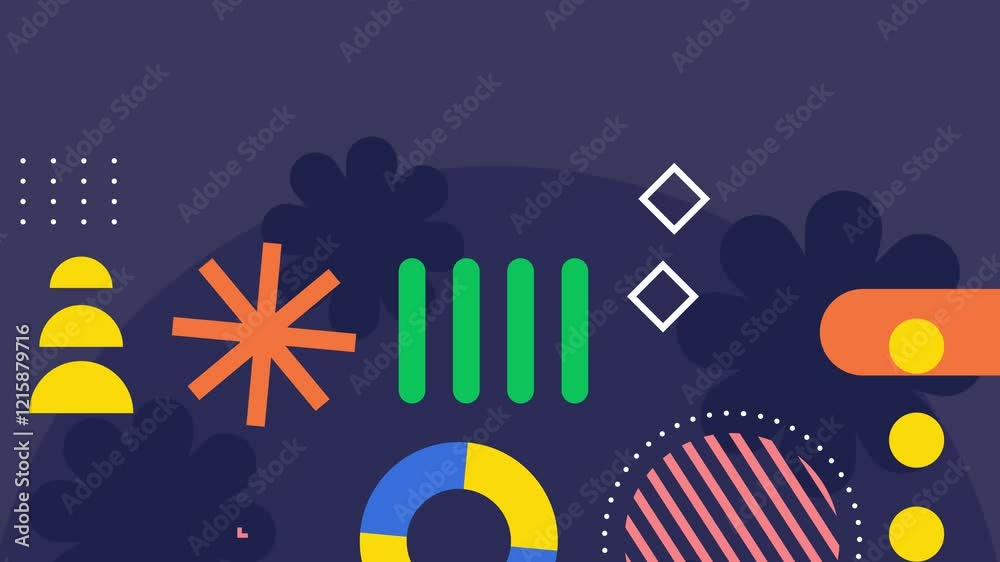 abstract geometry with vibrant colors and shapes seamless 4k video background motion pop art design abstract geometry with vibrant colors and shapes seamless 4k video background motion pop art design