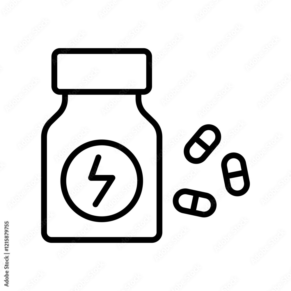 vitamin icon line vector design illustration template in trendy style vitamin icon line vector design illustration template in trendy style