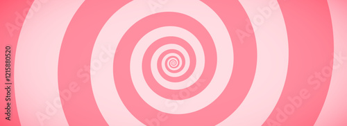 Candy color spiral pattern background. Creamy pink rotating swirl wallpaper. Sweet cartoon comic hypnotic concept. Spinning vortex for banner, poster, flyer, booklet. Vector ice cream backdrop